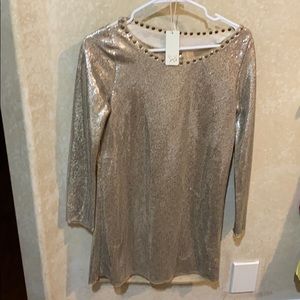 Fabulous, rare, NWT spell gold mini dress size xs